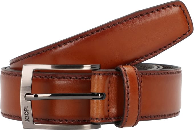 JOOP! Leren Riem Quilted Coll. Belt 3,5 CM W100 Cognac Bruine