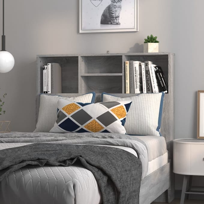 vidaXL - Hoofdbordkast - 100x19x103,5 - cm - grijs - sonoma - eikenkleurig
