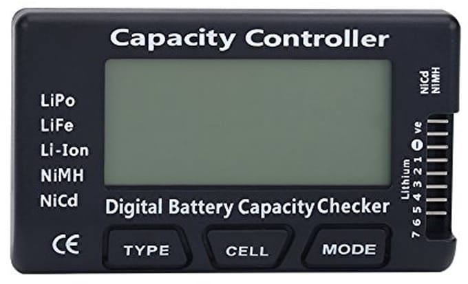 Batterij Tester - Capaciteit Meter - Accu Controleren - LCD Scherm - 9 x 5 x 2 cm - Zwart