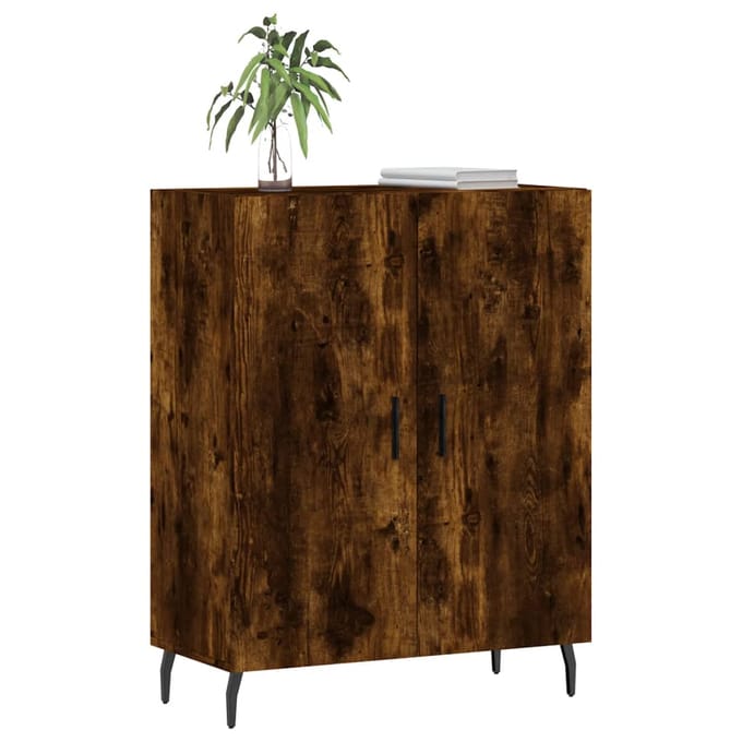 vidaXL - Dressoir - 69,5x34x90 - cm - bewerkt - hout - gerookt - eikenkleurig