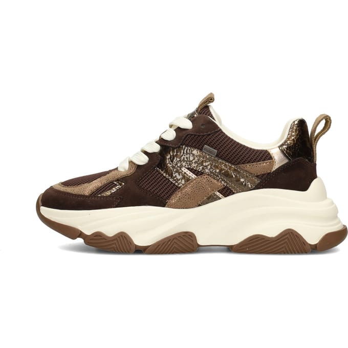 POSH by Poelman GIGI Dames Sneakers - Bruin