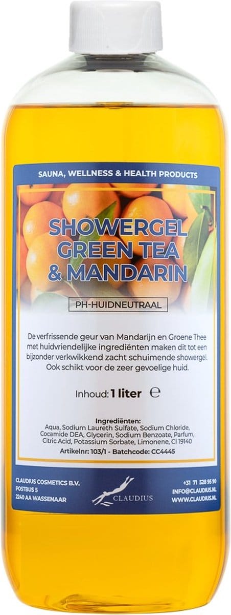 Claudius Douchegel Green Tea & Mandarin 1 liter - Showergel