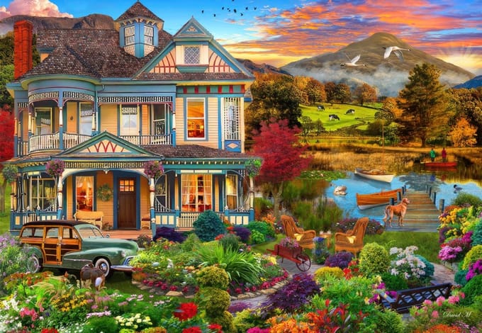 Bluebird Puzzle legpuzzel Garden Country Home - 1000 stukjes.