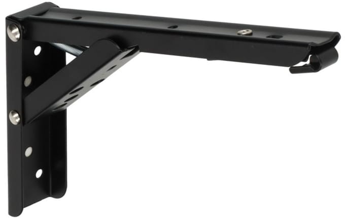 Inklapbare Plankdrager Set - 30 cm Plankbreedte - Set van 2 Stuks - Plankdragers L Vorm - Plankdragers - Mat Zwart