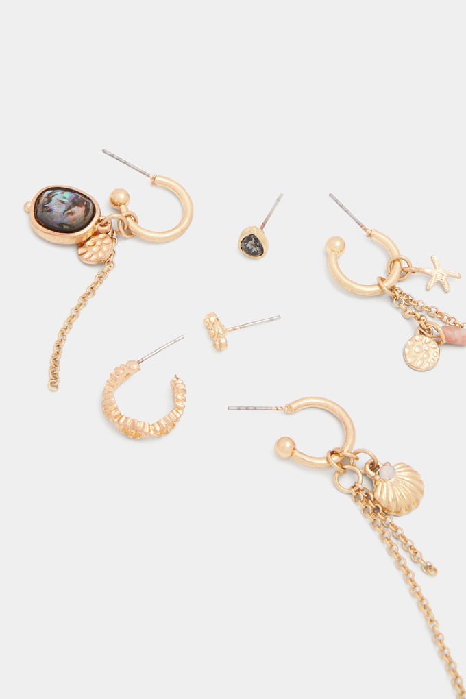 Yours Set Van 6 Goudkleurige Hoepel En Oorknopjes Setsize One Size