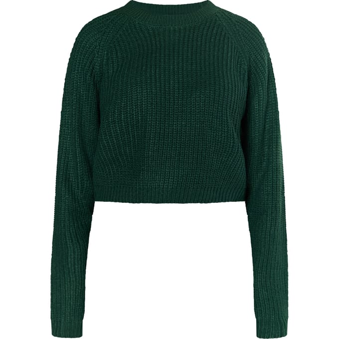 Mymo Gebreide cropped trui Dames donkergroen