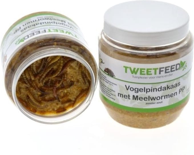 Tweetfeed Vogelpindakaas Meelwormen 350 gram PP 6 stuks