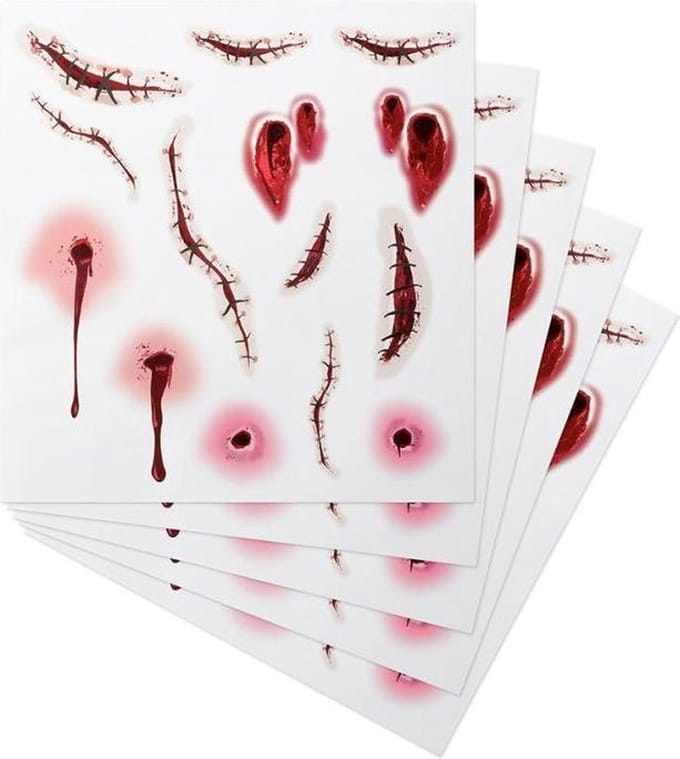 Atixo - Temporary Scars Nepwonden - Set van 5 - Rood