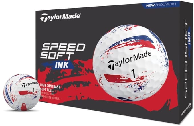 TaylorMade SpeedSoft Ink Golfballen 2026 - Blue Red - 12-Stuks