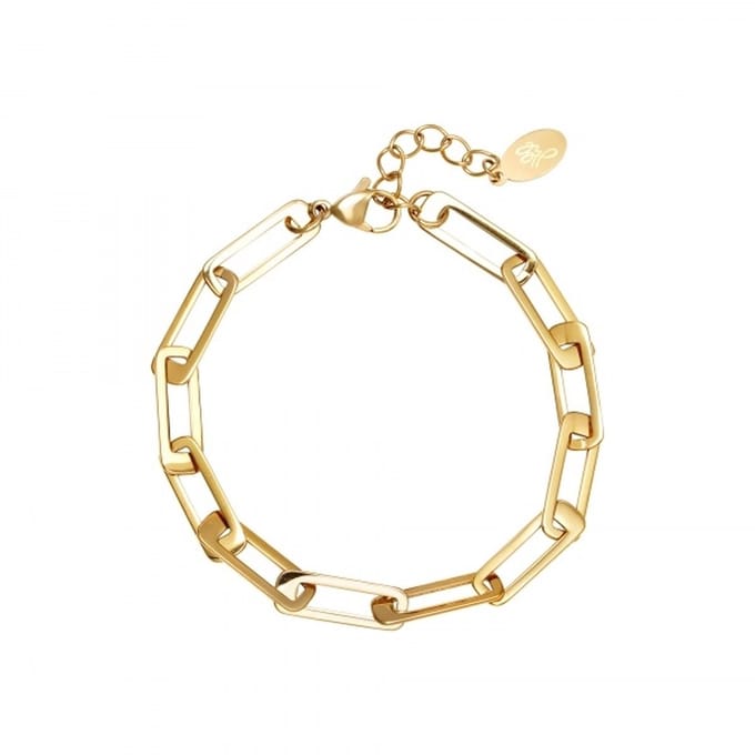 Armband Rechthoekige Schakels | Goud