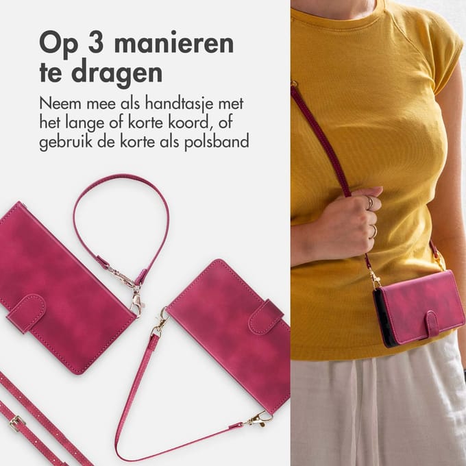 imoshion Hoesje - Geschikt voor Apple iPhone 15 - Bookcase met koord - Rood