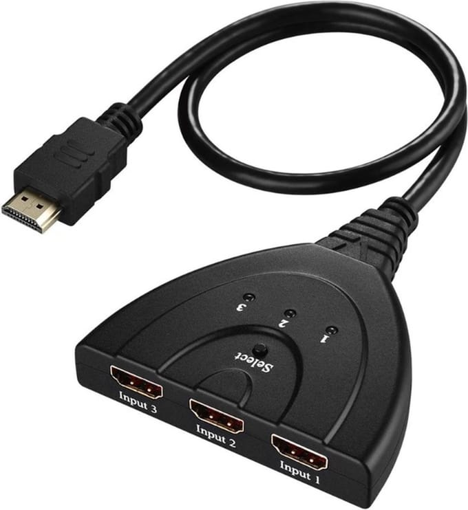 HDMI schakelaar 3 naar 1 - versie 1.3 (Full HD 1080p) - 0,50 meter