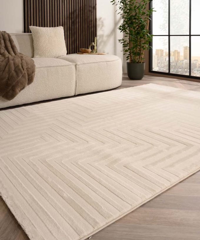 Scandinavisch vloerkleed - Serene Lys crème 140x200