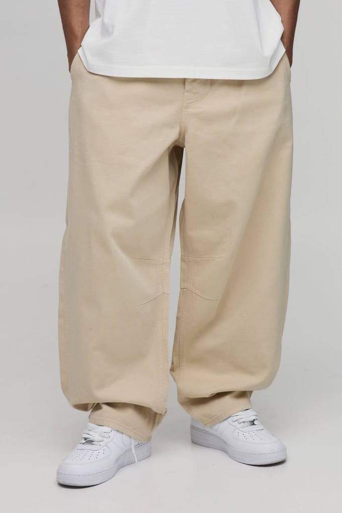 Ballonmodel Broek Met Applicatie Patch In Twill | Ecru | Size 32