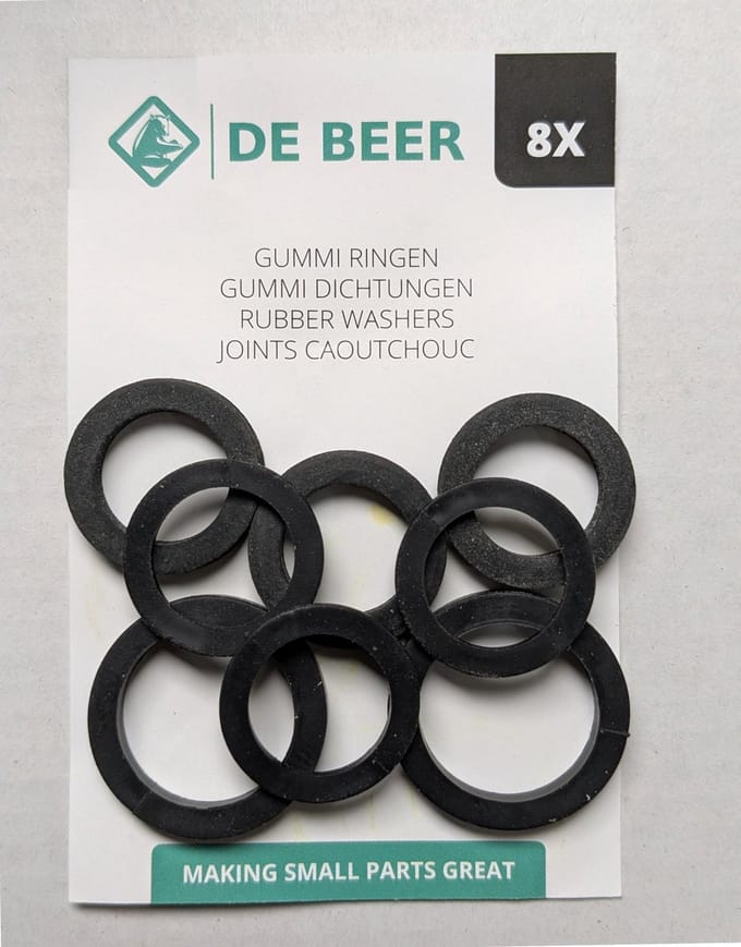 De Beer dichtingsringen assortiment zwart voor wastafel kranen