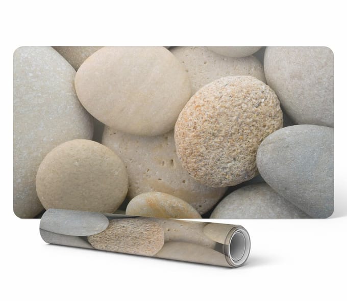 Antislip beschermmat voor op het bureau met gladde steenprint, 90x45 cm
