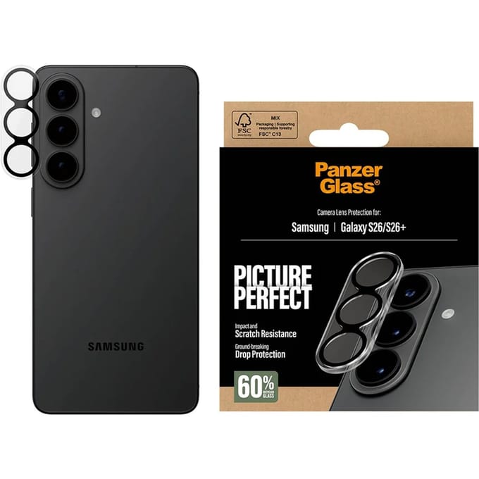 PanzerGlass Screenprotector geschikt voor Samsung Galaxy S26 Glazen | PanzerGlass PicturePerfect Camera Protector - Case Friendly