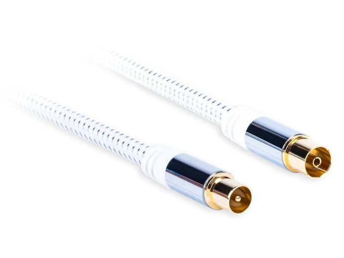Coaxiale antennekabel - antenne (mannelijk) - antenne (vrouwelijk) lengte: 5,0m AQ Premium , Acoustique Quality wit
