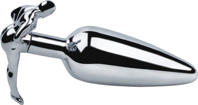 Fixxx - Lange RVS Buttplug met Handvat in de vorm van een mens
