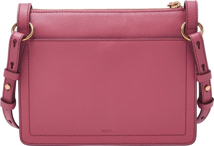 FOSSIL Leren Schoudertas Taryn Crossbody Bag Magenta (rood)paars