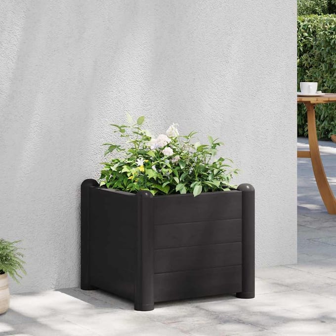 vidaXL - Plantenbak - verhoogd - 43x43x35 - cm - PP - antraciet