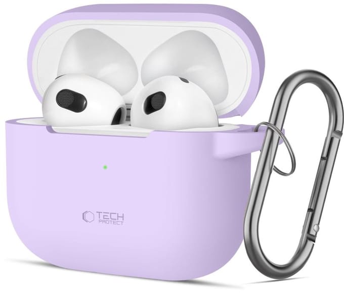 Tech-Protect Silicone Hook Case for Apple AirPods 3 - Purple