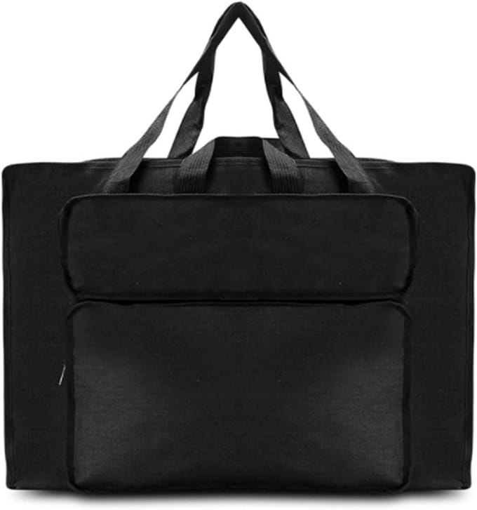 Canvas Tekentas - Kunstportfolio tas - Kunst vervoeren - Grote capaciteit - A2 - Zwart
