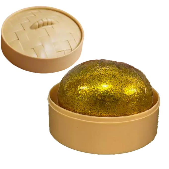 3 soorten Glitter Dumpling Glitter Dumpling Squishy met Doos Dumplings Sensorisch Knijpspeelgoed voor Stressverlichting