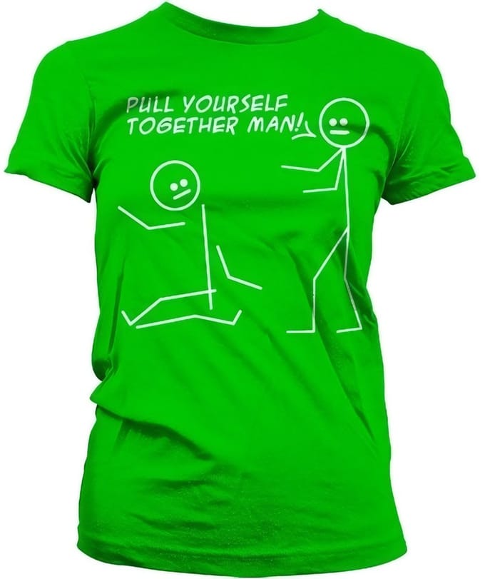 Hybris Pull Yourself Together Man Girly T-shirt Dames Groen