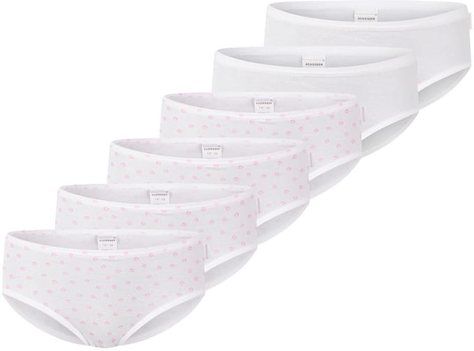 Schiesser Meisjes slip / onderbroek 6 pack fijnrib Cotton