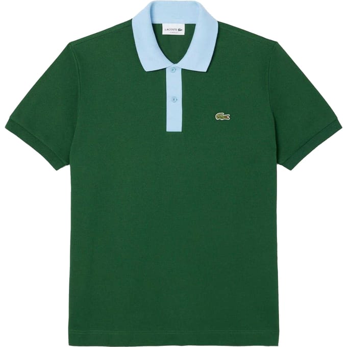 Lacoste Herenpoloshirt met contrasterende kraag (Groen)