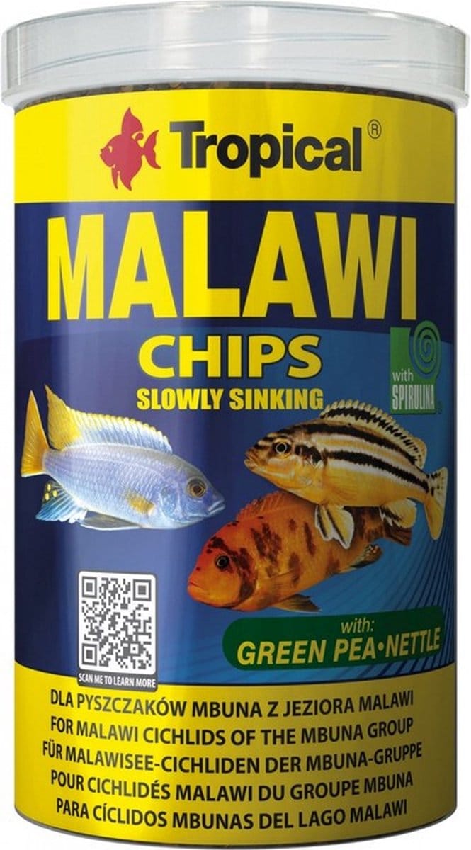 TROPICAL Malawi Chips - voer voor aquariumvissen - 1000 ml/520 g
