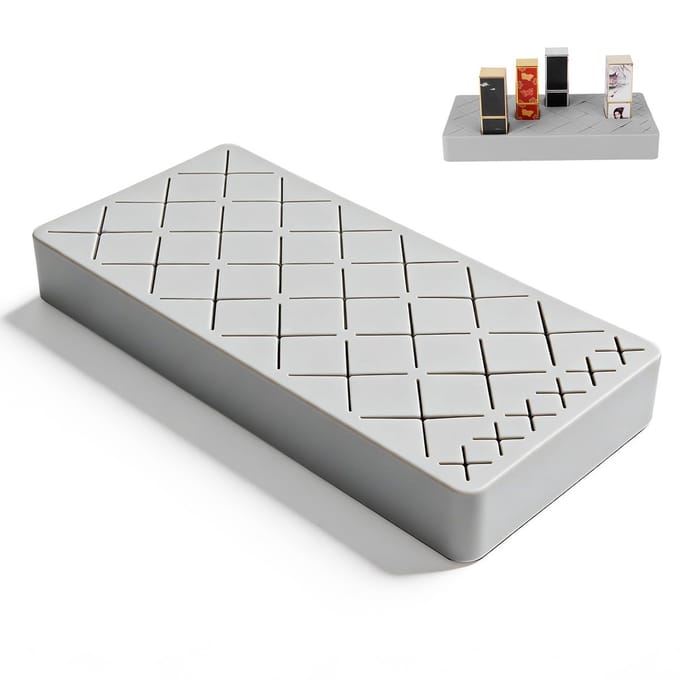 Dailygoods- Lippenstift Organizer Grote Capaciteit - Draaibaar - Transparant - Siliconen - Cosmetische Opslag - 24 Ruimtes - Make-up Organizer