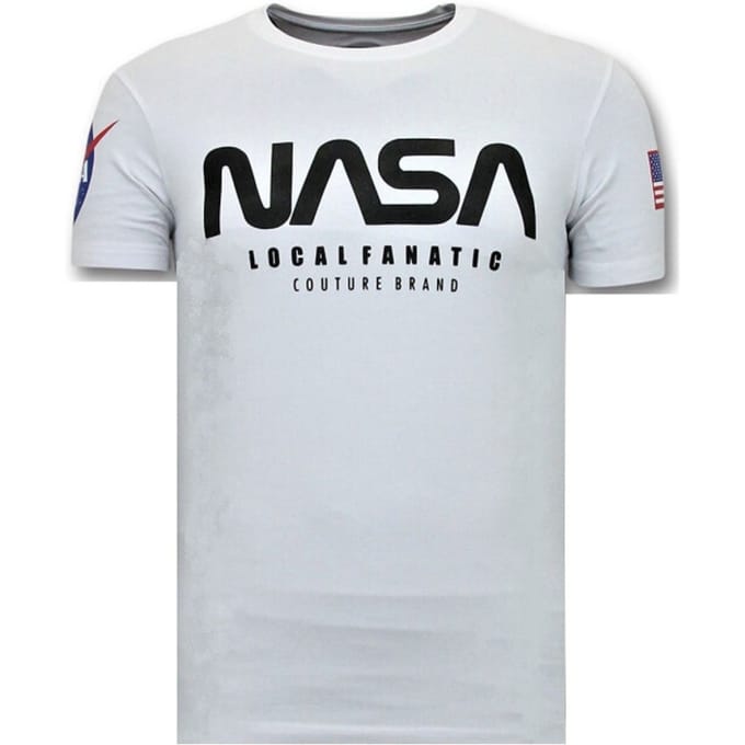 Local Fanatic T-shirt met opdruk nasa american flag shirt