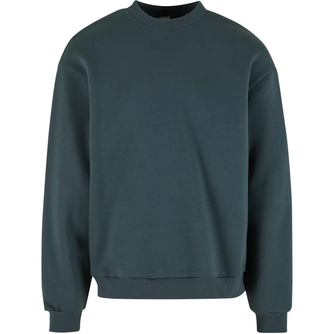 Urban Classics - Fluffy Crewneck sweater/trui - S - Donkergroen