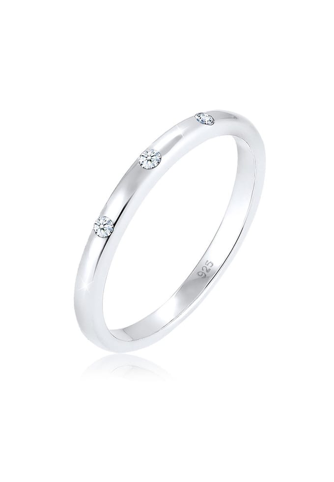 Elli PREMIUM - Ring - met diamant (0.045 ct) in 925 Sterling Zilver - Dames