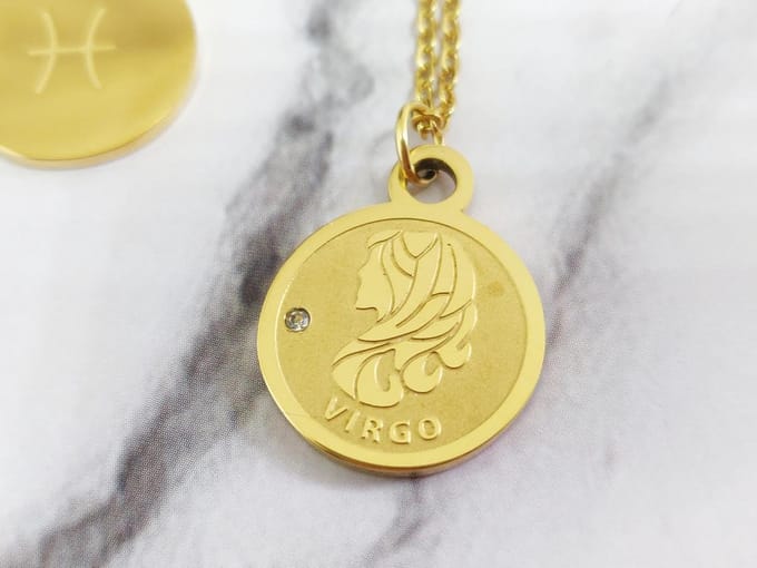 Mei's - Muse Zodiac Maagd - ketting dames - RVS goud - 45 t/m 50 cm