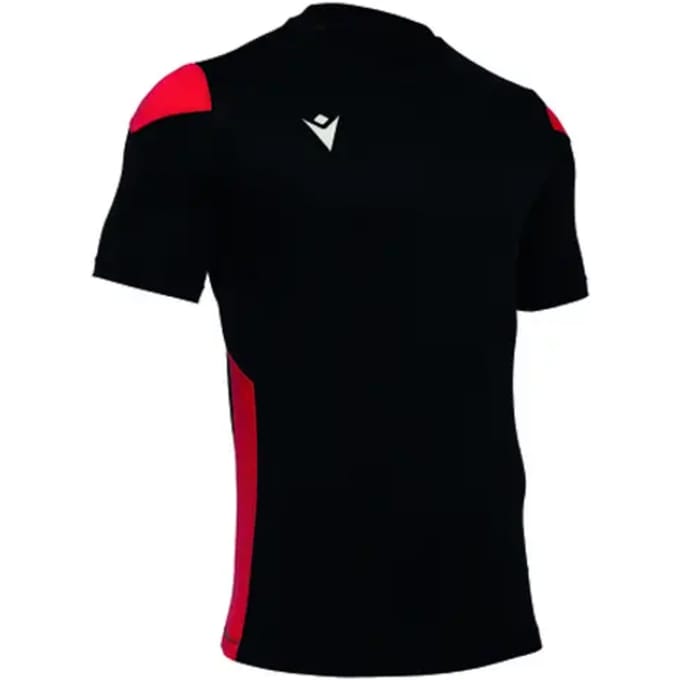 Macron Polis Shirt Korte Mouw Heren - Zwart / Rood | Maat: M