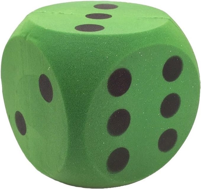 Sinterklaasspel grote foam dobbelsteen groen 16 x 16 cm