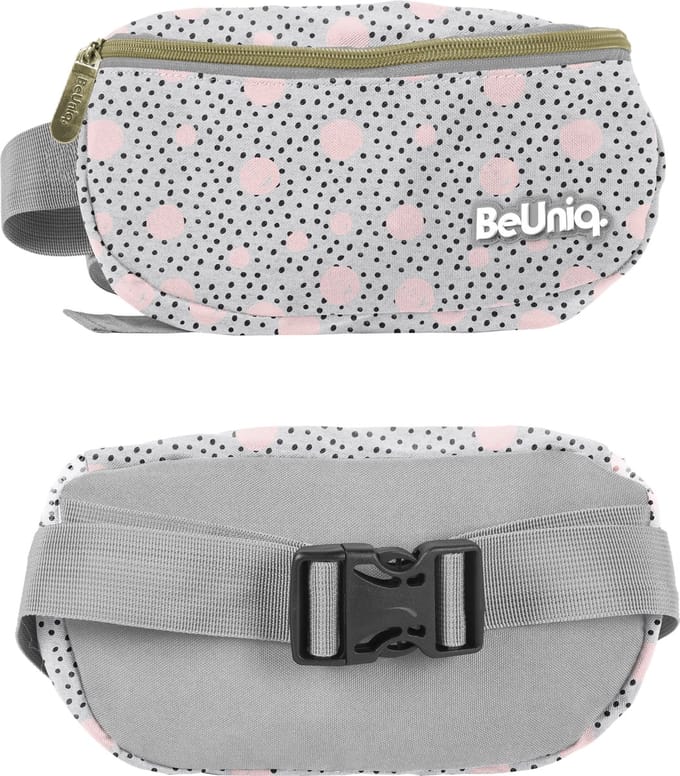 BeUniq heuptas - 24x13x9 cm - roze stippen - crossbody bag - dames