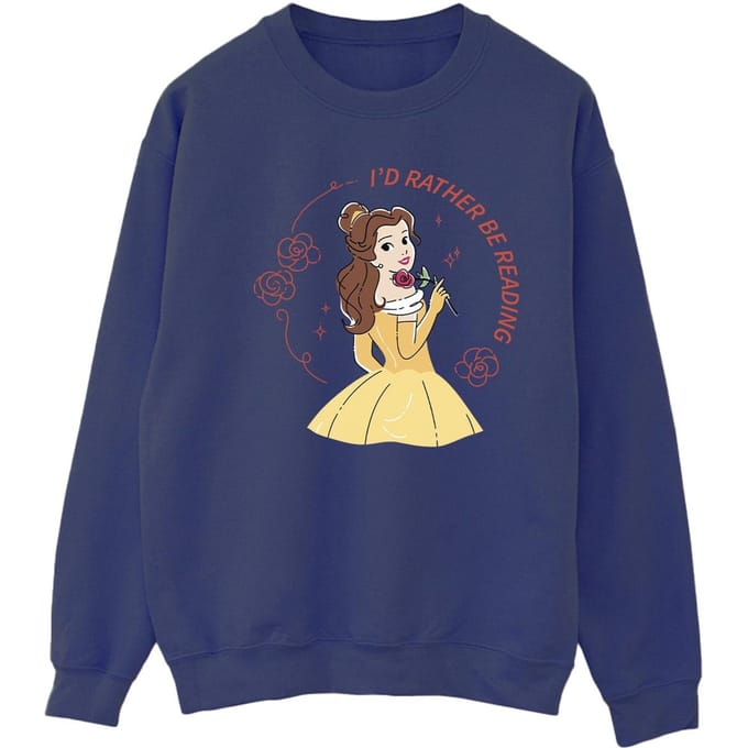 Disney Dames/Dames Beauty And The Beast I´d Rather Be Reading Sweatshirt (Marineblauw)