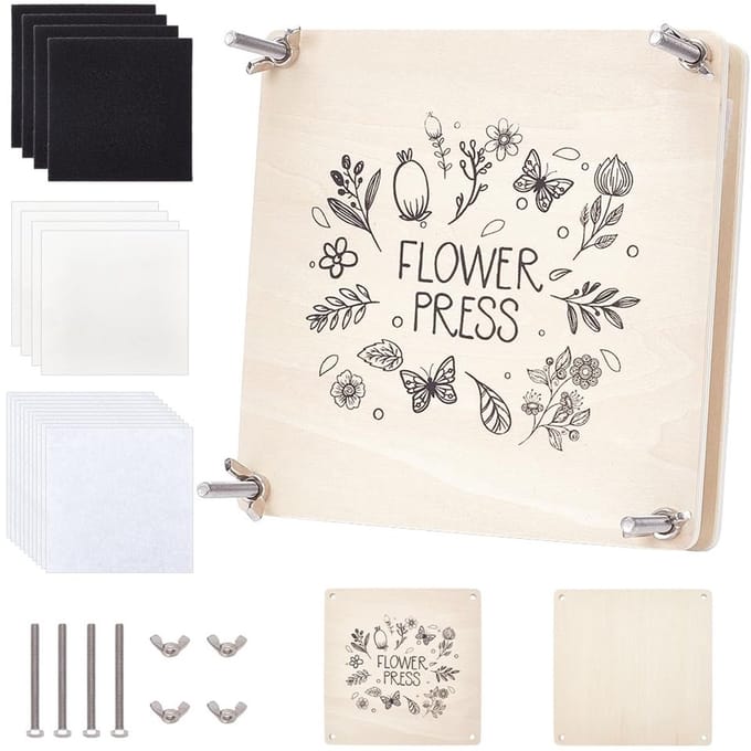 Dailygoods- Bloemenpers 18 x 18 cm - Plantenpersset - Houten