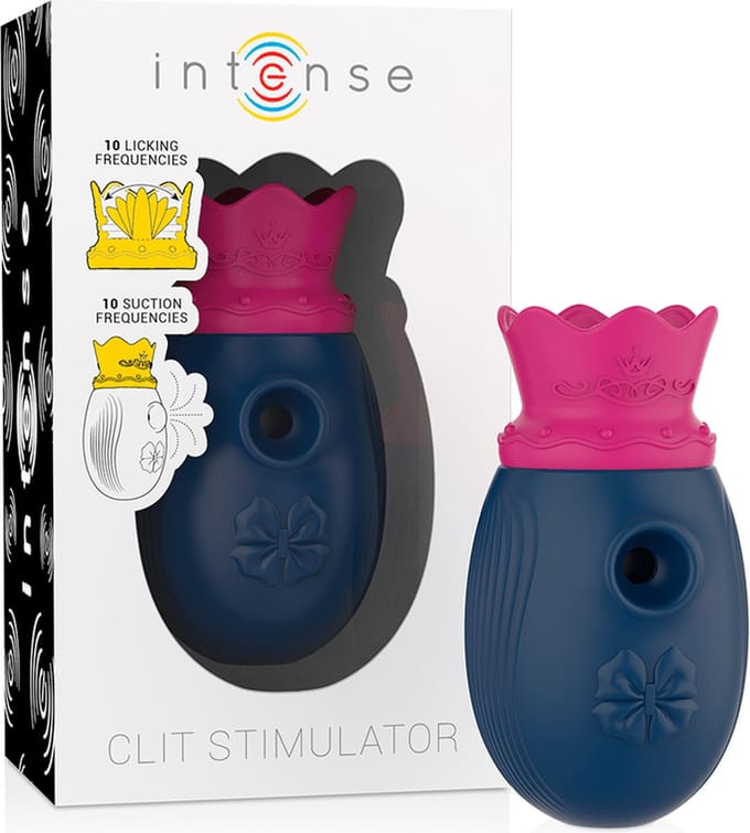 INTENSE FUN | Intense Clit Stimulator 10 Licking And Suction Frequencies - Blue
