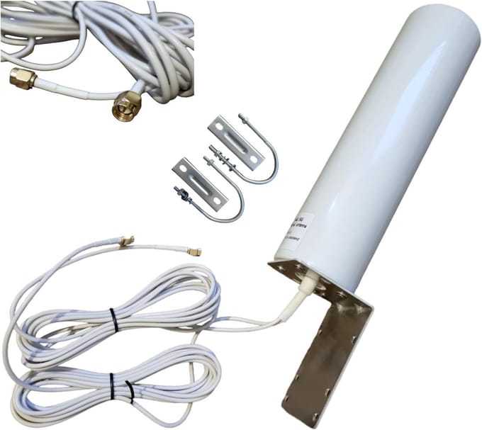 5G MIMO Antenne - Buitenantenne Versterker - Mobiele Data - Multi-frequentie Ontvangst - 2 x 3m Kabel - Wit