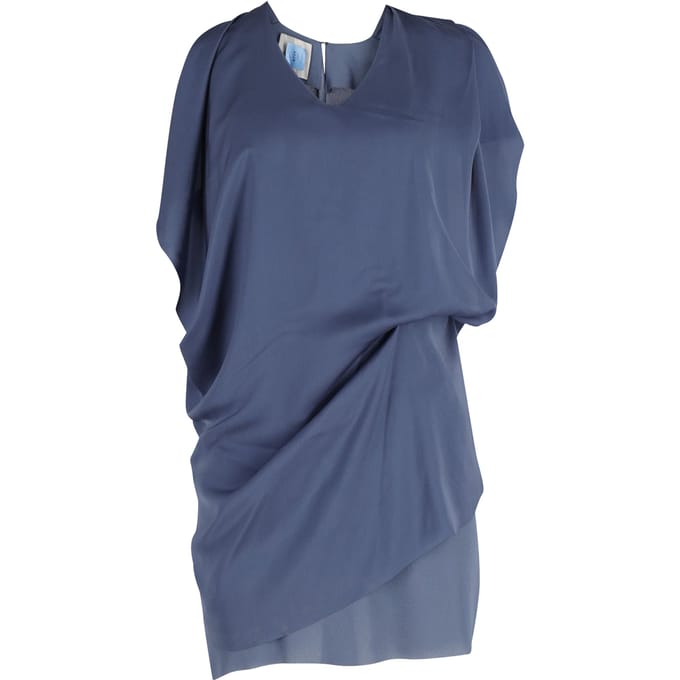 Acne Studios Mallory Overlay Mini Casual Jurk in Marineblauw Polyester