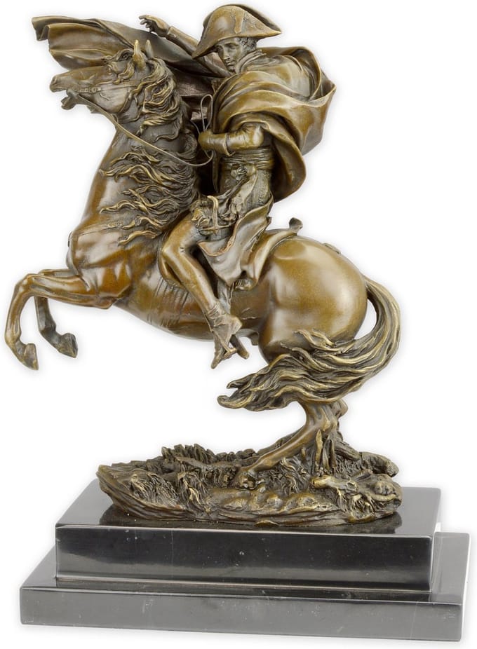 Bronzen beeld - sculptuur Napoleon - paard - 30,7 cm hoog