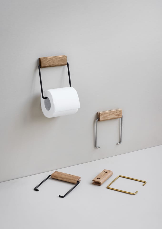 Moebe Toilet Roll Holder Toiletpapierhouder - eiken/staal