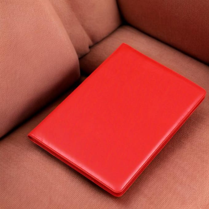 Dossier multifonction, dossier de réunion d'affaires A4, dossier de rangement en cuir rouge