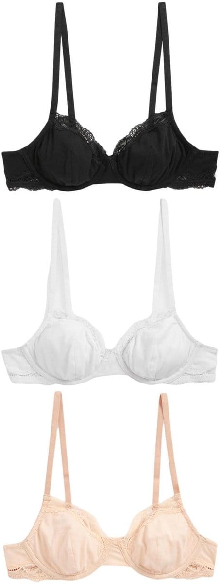 Next - Dames - Katoenmix ultiem comfort beha's verpakking van 3 - Zwart