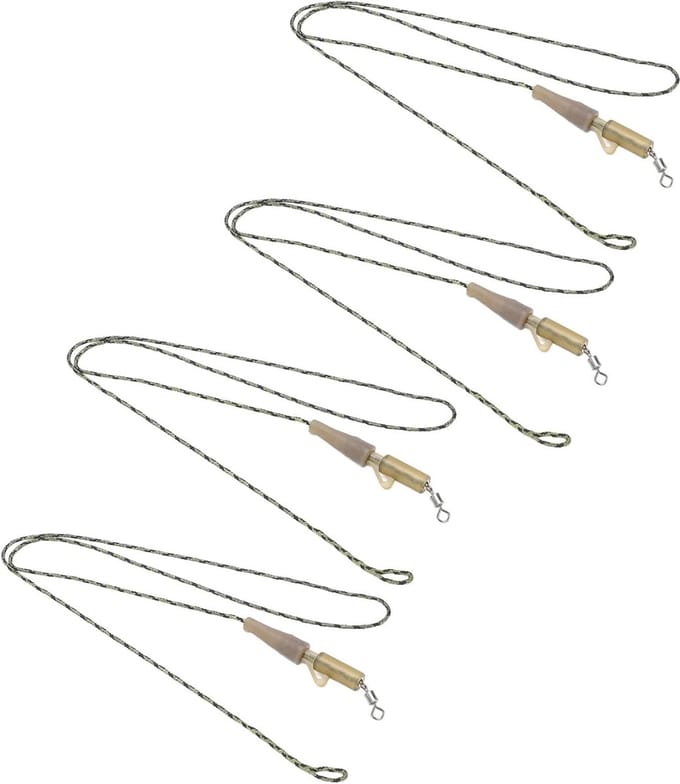 Karbervis Lijn & Accessoires Set: Camo Leadcore Leiders met Rubber Clips